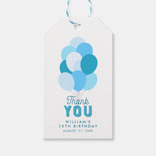 Blue Balloons Thank You Gift Tags