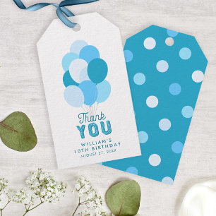 Blue Balloons Thank You Gift Tags