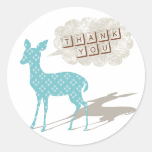 Blue Bambi Thank You Sticker