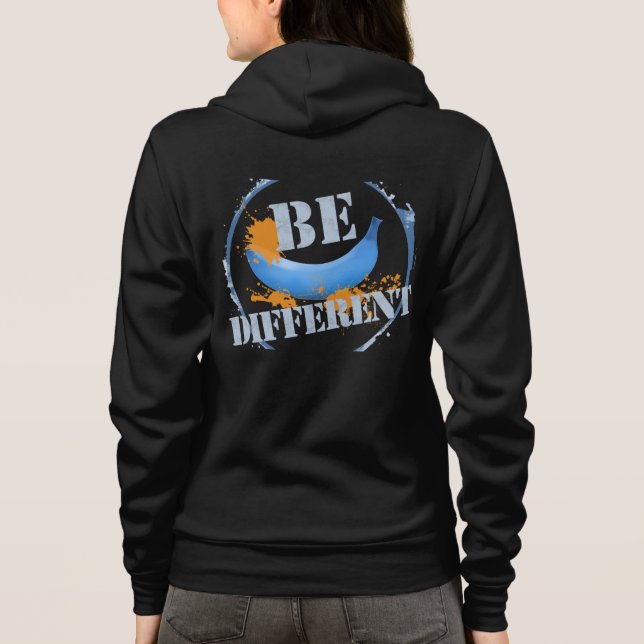 Blue Banana Splash Be Different Hoodie (Back)