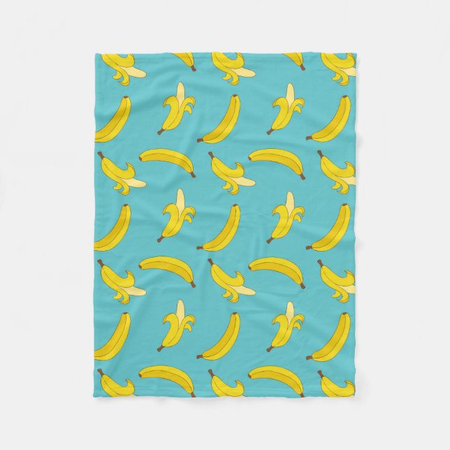 Blue Bananas Fleece Blanket (Front)
