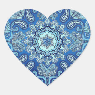 Blue Bandanna Country Heart Sticker