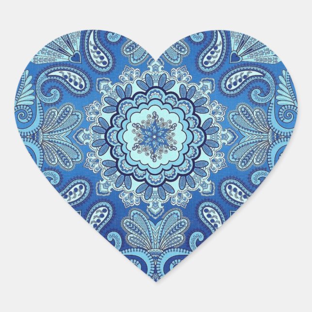 Blue Bandanna Country Heart Sticker (Front)