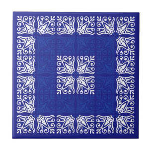 Blue Bandanna Design Tile