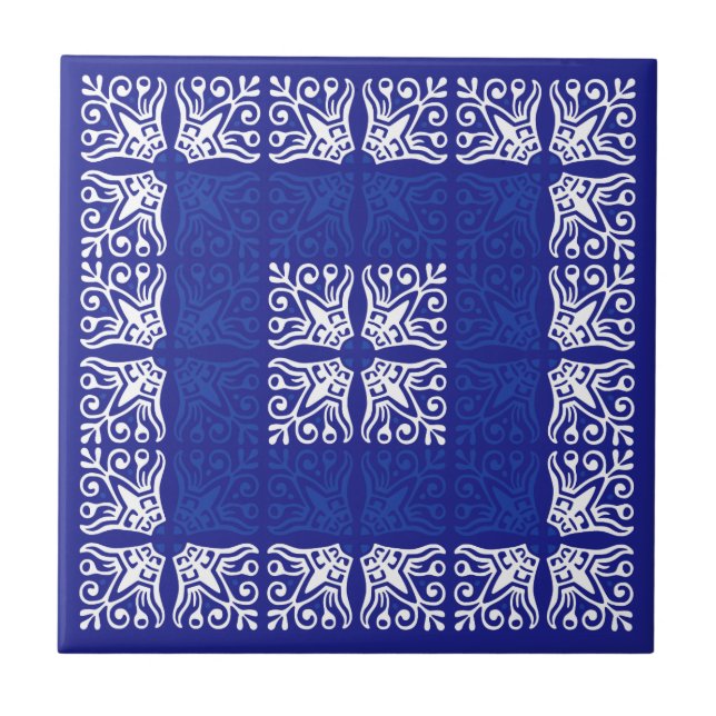 Blue Bandanna Design Tile (Front)