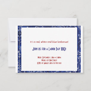 Blue Bandanna Frame Labour Day Invitation
