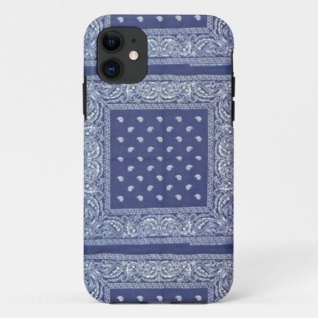 blue bandanna iphone case cover (Back)
