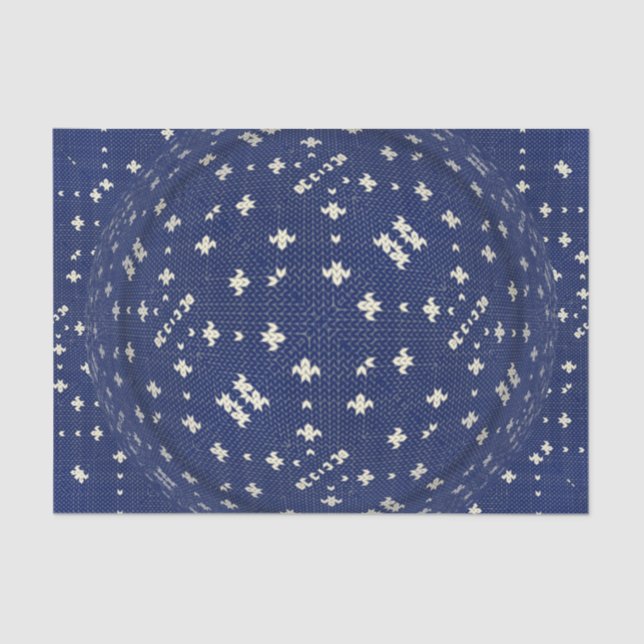 Blue Bandanna Nordic Swedish Tissue Paper (Front)