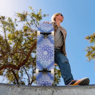 Blue Bandanna Pattern Dd Brand  Skateboard
