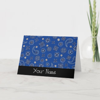 Blue Bandanna Personalised Greeting Card