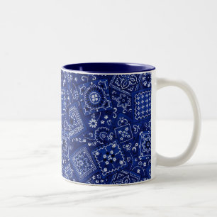 Blue Bandanna Two-Tone Coffee Mug
