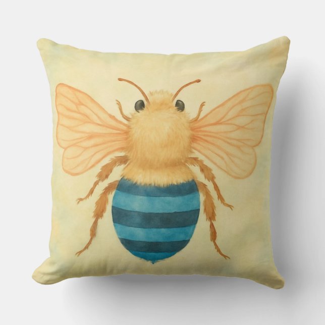 Blue banded bee throw Cushion (Front)