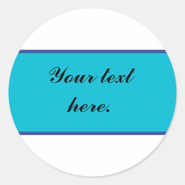 Blue Banner Sticker with Custom Text (Front)