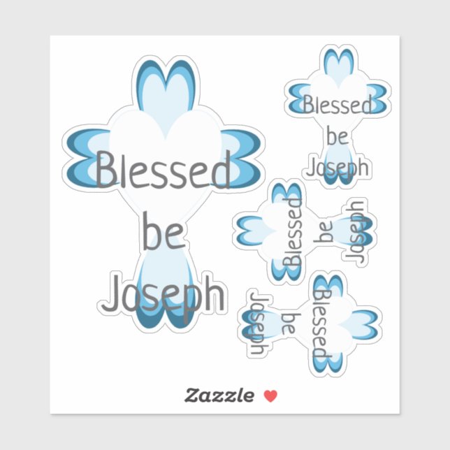 Blue Baptism Favour Sticker for Boys (Sheet)