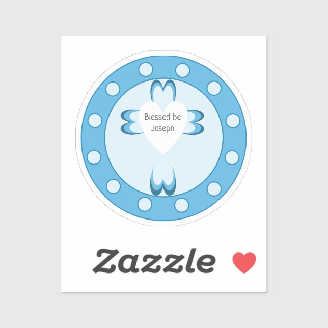 Blue Baptism Favour Sticker for Boys (Sheet)