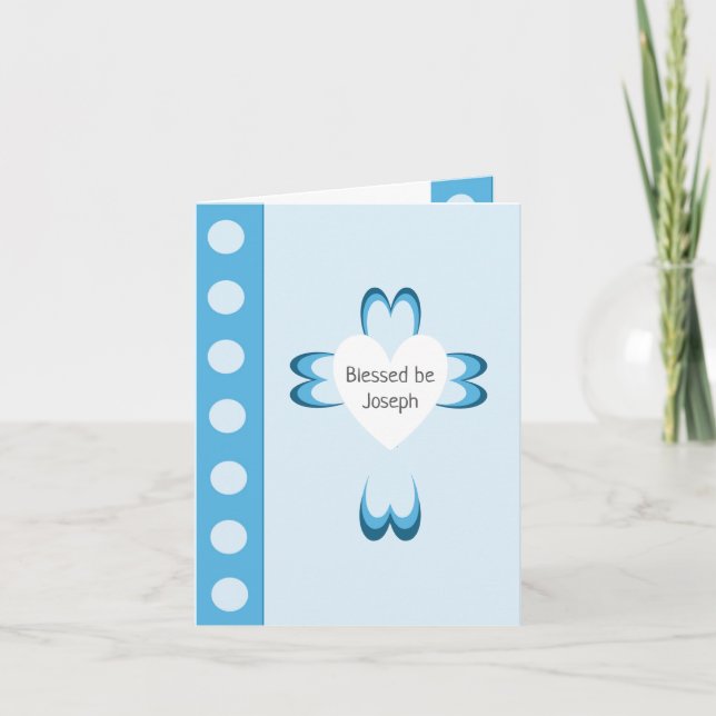 Blue Baptism Invitation for Boys (Front)