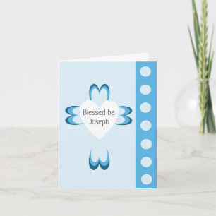 Blue Baptism Thank You Card for Boys