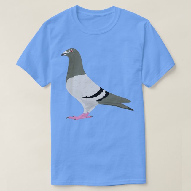 Blue Bar Homing Pigeon T-Shirt (Design Front)