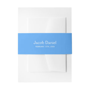 Blue Bar Mitzvah Invitation Belly Band