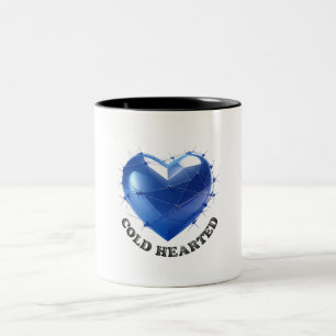 Blue Barbed Wire Heart Hold The Heart Dark Love Gr Two-Tone Coffee Mug