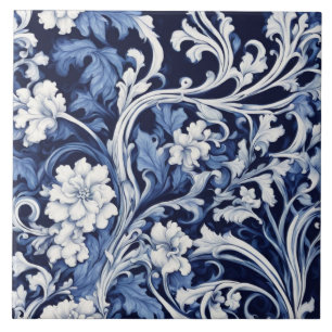 blue baroque tile