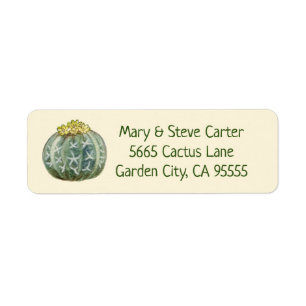 Blue Barrel cactus address label