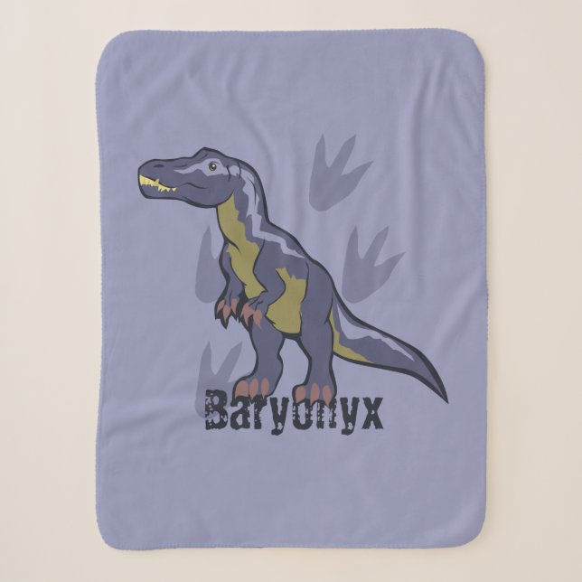 Blue Baryonyx Sherpa Blanket (Front)