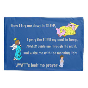 Blue Baseball Bedtime Prayer Personalised Pillowcase