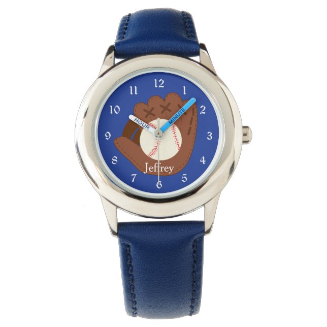Blue Baseball Mitt Kids Watch (Front)