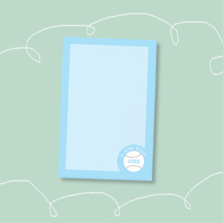 Blue Baseball Personalised Kids Post-It Notes