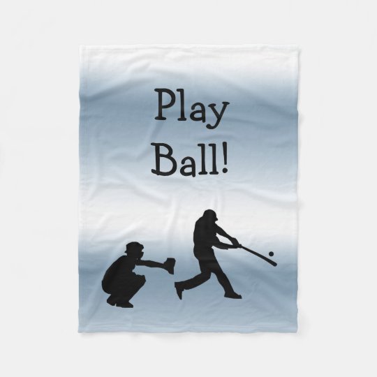 Blue Baseball Play Ball Sports Fleece Blanket