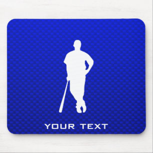 Blue Baseball Player Mouse Mat