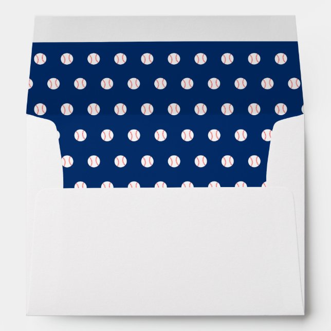 Blue Baseball Return Address A7 Envelope (Back (Bottom))