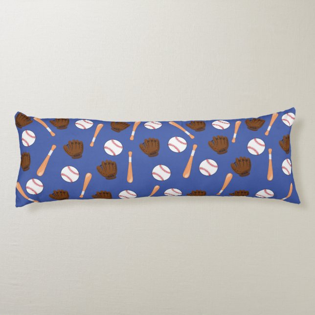 Blue Baseball Sports Theme Body Pillow (Back)