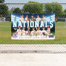 Blue Baseball Team Banner - Personalised