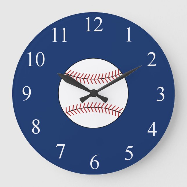Blue Baseball Wall Clock  (Front)