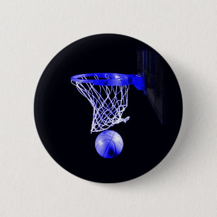 Blue Basketball 6 Cm Round Badge