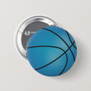Blue Basketball 6 Cm Round Badge