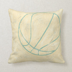 Blue Basketball by Chariklia Zarris Cushion