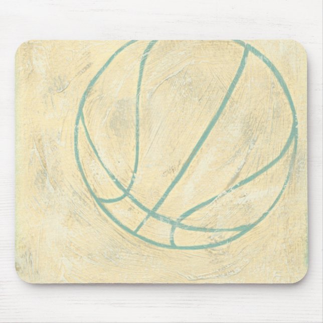Blue Basketball by Chariklia Zarris Mouse Mat (Front)