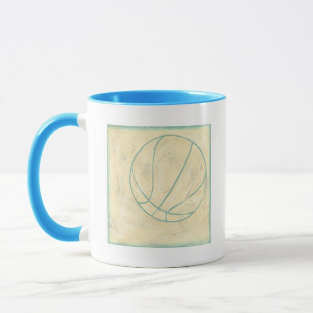 Blue Basketball by Chariklia Zarris Mug (Left)