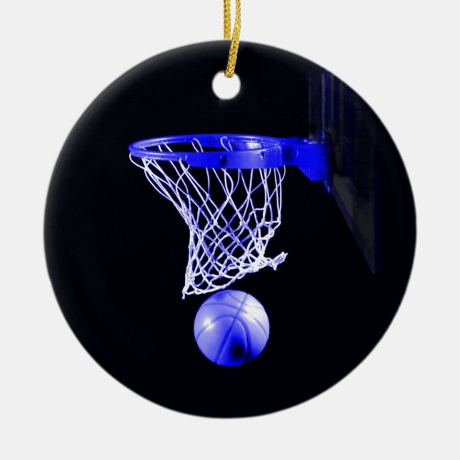 Blue Basketball Christmas Ornaments (Front)
