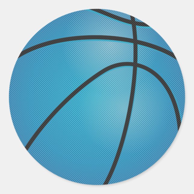 Blue Basketball Classic Round Sticker (Front)