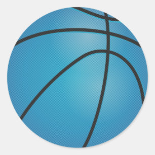 Blue Basketball Classic Round Sticker