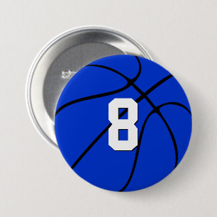 Blue Basketball Custom Player Jersey Number Sports 7.5 Cm Round Badge