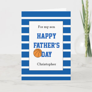 Blue Basketball Father's Day for my Son Card