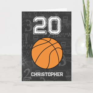 Blue Basketball Happy 20th Birthday Card