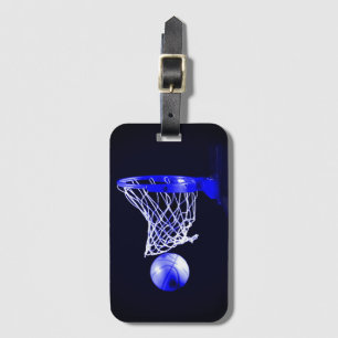 Blue Basketball Luggage Tag