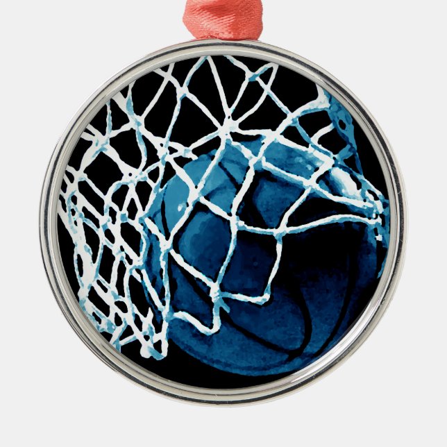 Blue Basketball Metal Tree Decoration (Front)