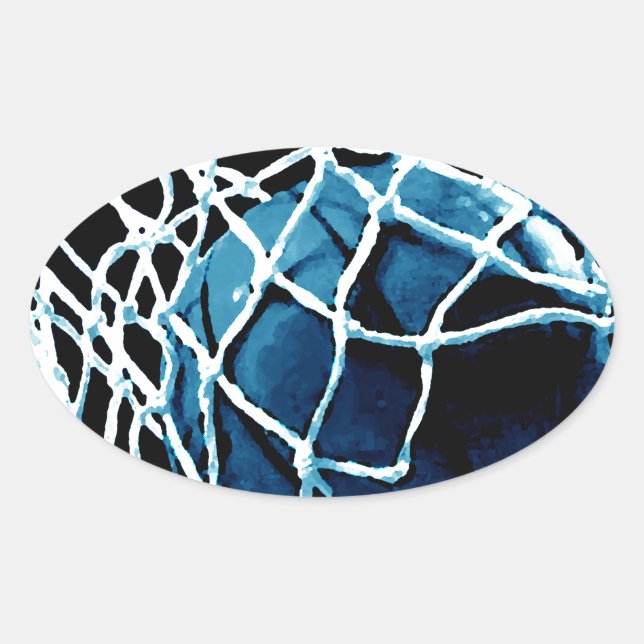 Blue Basketball Oval Sticker (Front)